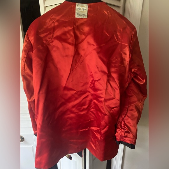 RARE STATE OF MAINE VINTAGE SMOKING JACKET MOIRE PATTERNS L EXCELLENT CONDITION - Picture 6 of 10